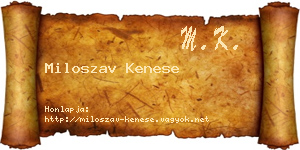 Miloszav Kenese névjegykártya